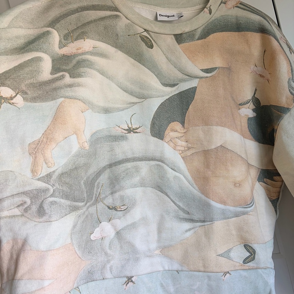 Desigual Pastel Arty Print Venus Crewneck Sweatshirt | L - Picture 7 of 8